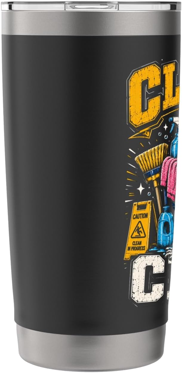 Cleaning Crew Funny Custodian Teamwork Gifts for Men Women Stainless Steel Insulated Tumbler