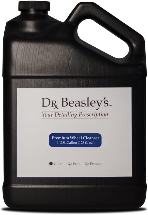 Dr. Beasley's Premium Wheel Cleanser for Autos 1 Gallon - Removes Dust, Dirt, and Grease on Wheels, Clings to Surface for Zero Waste and Maximum Results, Gives Wheels Remarkable Shine