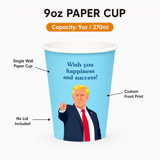 50Pcs Boxing Themed Party Paper Cups Disposable 9oz Paper Cups for for Sports Supplies Decorations Drinking for Birthday Party Favors (50, best wish)