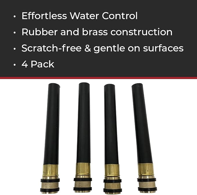 Hi-Tech Adjustable Bend & Spray Water Hose Nozzle – Heavy-Duty, Leak-Proof Nozzles for Car Washing and Lawn Care (4 Pack)