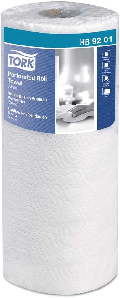 Tork HB9201 Handi-Size Perforated Roll Towel, 2-Ply, 11"w X 6 3/4"l, 120/roll, White, 30/ctn