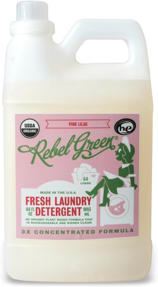 Rebel Green Organic Pink Lilac Fresh Laundry Detergent, 64 FZ