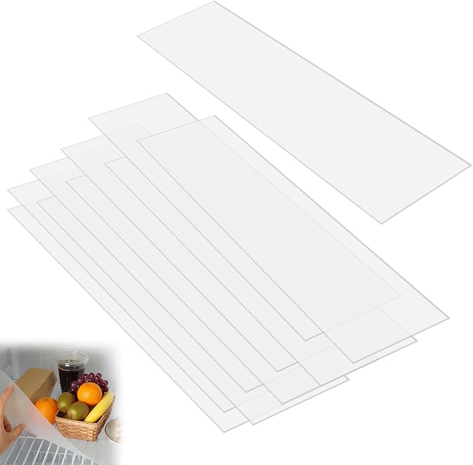 10 Pcs 12 x 48 Inch Frosted Plastic Shelf Liner Waterproof Non Adhesive Shelf Mats for Wire Shelves Strength Wire Shelving Cover for Kitchen Shelving Unit Pantry Cabinet Storage, Clear