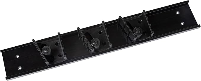 Restaurantware 17.7 Inch Snap-In Design Mop Holder, Black Plastic, 3 Customizable Slots, Screws Included