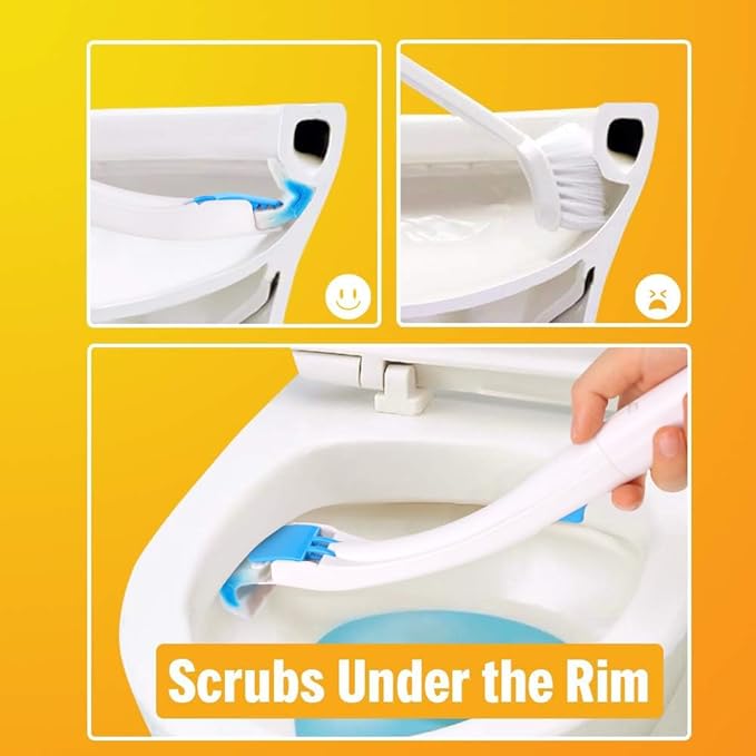 Effacera Disposable Toilet Bowl Brush Holder Cleaning System and 72 Refills Flushable Toilet Refills,Toilet Refills Fresh for Bathroom Scrubber Cleaning Supplies