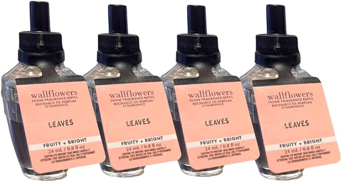 Bath & Body Works Leaves Wallflowers Home Fragrance Refill Bulbs 0.8 fl oz Each – Pack of 4