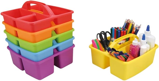 EAI Education Classroom Supply Caddies: Assorted Colors - Set of 6
