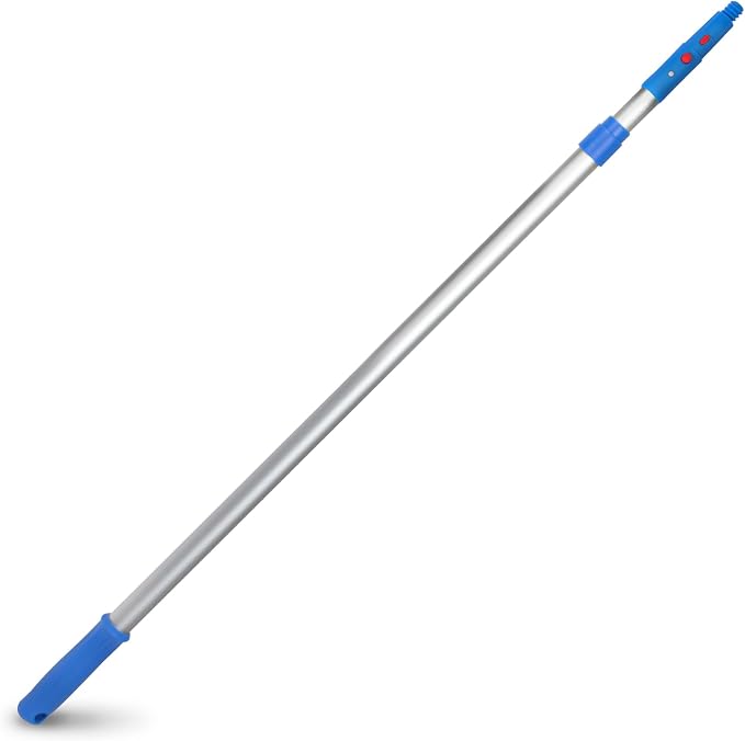 6” Telescopic Pole - Heavy-Duty Aluminum Extension Pole (Adjustable 3.5-6 Ft) with Click/Lock Adapter - Compatible with Squeegees, Dusters & Strip Washers - Twist-Lock for Secure Grip
