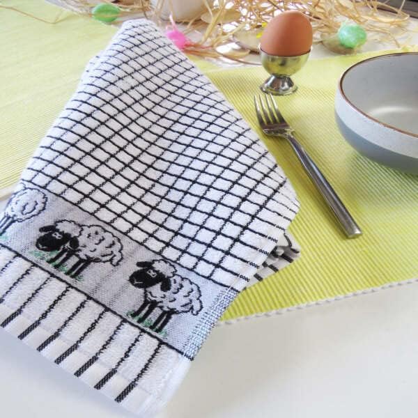 Samuel Lamont Poli Dri Tea Towels - Set of 3 100% Cotton 27.5 x 19 Inch (Sheep)