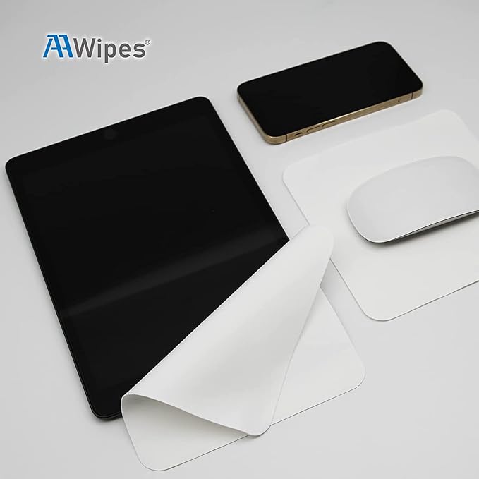 AAwipes Polishing Cloths 10 Packs (6.3" X 6.3", White, 320GSM, Superfine) Compatible with Apple iPhone, iPad, MacBook, iWatch, Soft & Nonabrasive 2-Layer Microfiber Cleaning Cloths (X3603)