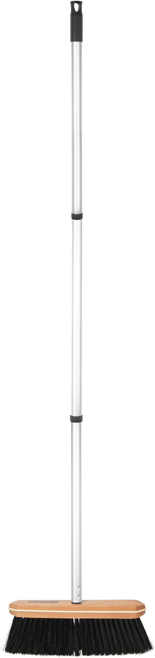 Superio Kitchen Broom Premium Black Tampico Bristles with 48-Inch Grey Metal Handle, Heavy Duty Household Broom for Easy Sweeping of Dust and Debris, Ideal for Home, Kitchen, Bedroom, Floors & Corners