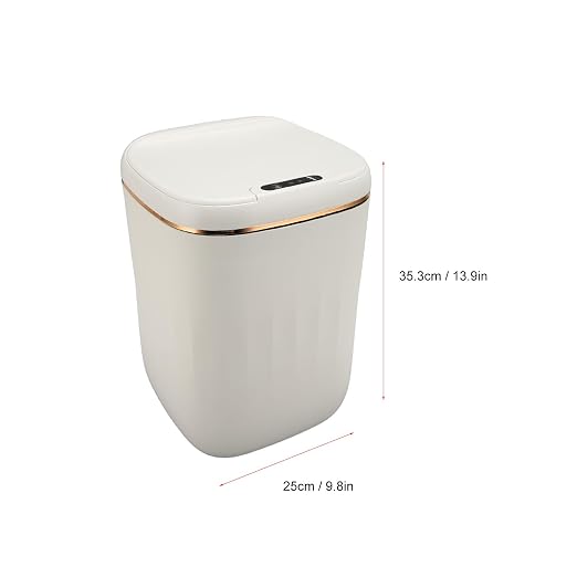 Luqeeg 20L Touchless Trash Can, Automatic Motion Sensor Trash Can with Lid, High Capacity, Rechargeable, Water Proof, Isolate Odors for Kitchen Bedroom Bathroom Office, White