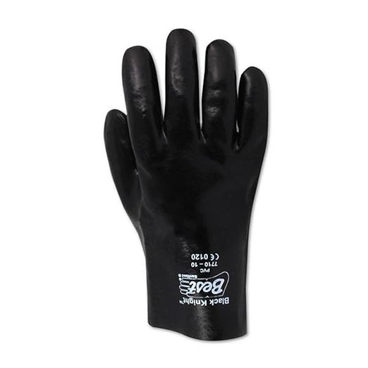 MAGID 3684R SHOWA Best Glove Black Knight Black Vinyl Gloves, Medium, Black , 10 (Pack of 12)
