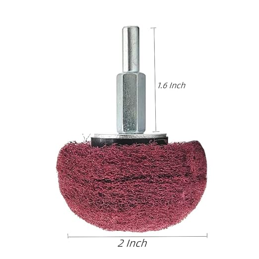 5PCS Non Woven Abrasive Buffing Wheels Polishing Wheel Drill Attachment Set, 2 Inch Scouring Pads Abrasive Mushroom Wheel Polishing Wheel with 1/4" Shank for Polishing Scrubbing and Cleaning Surface