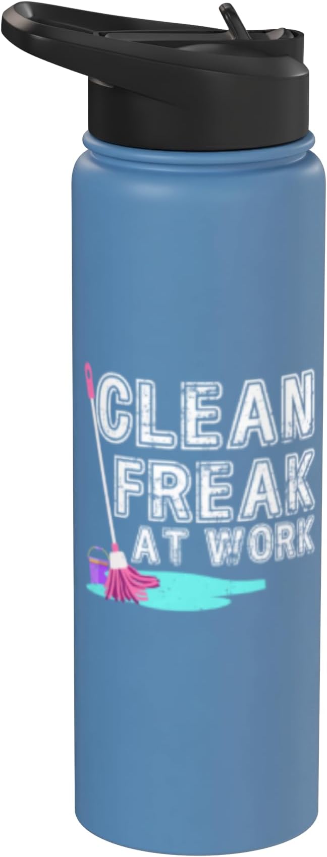 Clean Freak at Work Cleaning Stainless Steel Insulated Water Bottle