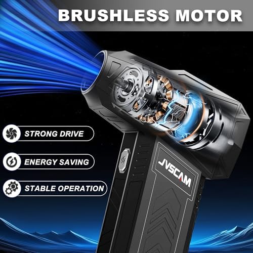 JVSCAM Compressed Air Duster - Electric Air Duster with Brushless Motor - 3 Gear Adjustable Cordless Air Blower - Rechargeable Air Duster for PC, Keyboard, Car, Outdoors, Home