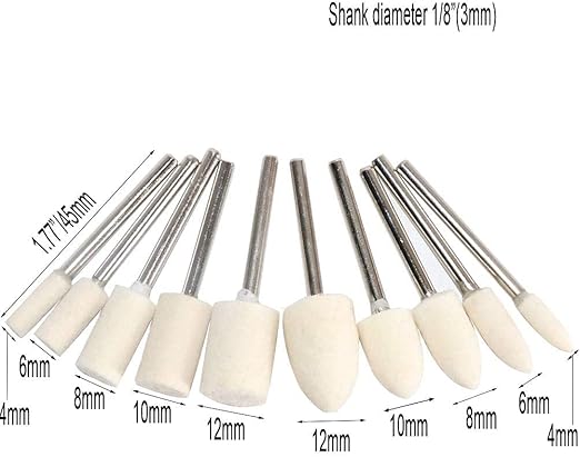 82PCS 1Inch Polishing Kit, Buffing Kit - Professional Wool Fabric Cotton Kit (50PCS) & Abrasive Set (32PCS) Mounted 3mm Shank for Rotary Tool Accessories