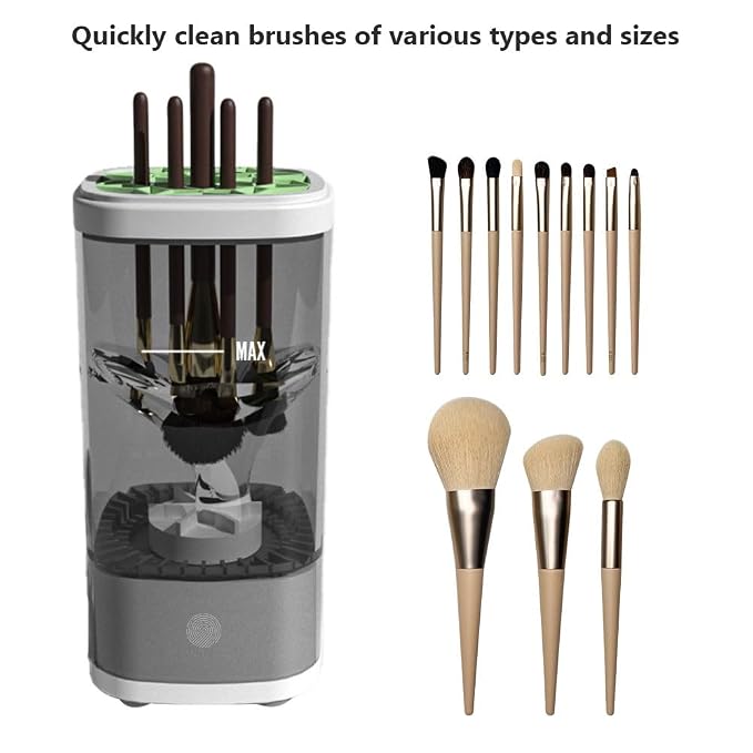 Makeup Brush Cleaner, LIFEES Premium Electric Makeup Brush and Sponge Cleaner Machine Super-Fast Dry and Deep clean, Automatic Makeup Brush Cleaner Solution for Makeup brushes & tools