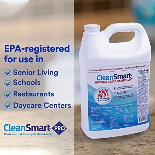 CleanSmart Hospital Disinfectant, Kills 99.9% of Viruses and Bacteria, Hypochlorous Acid Technology, EPA Registered, 4 Gallons (HOCL)