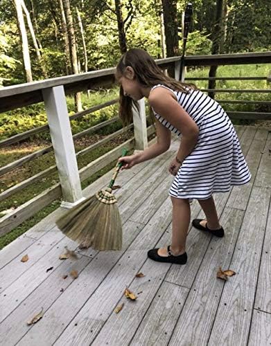 1 Piece of 24'inch Tall of Thai Natural Grass Broom and 1 Piece of Loincloth Storage Bag Asian Broom Hand Broom Duster Grass for dusting Dirt and dust
