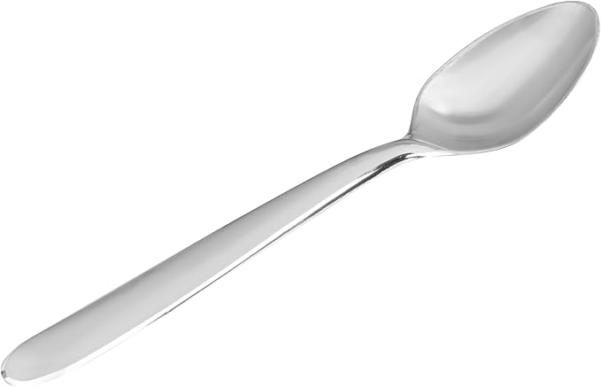Restaurantware Moderna 7.3 Inch Disposable Spoons 250 Recyclable Appetizer Spoons - Crack-Resistant For All Types Of Meals Silver Plastic Spoons