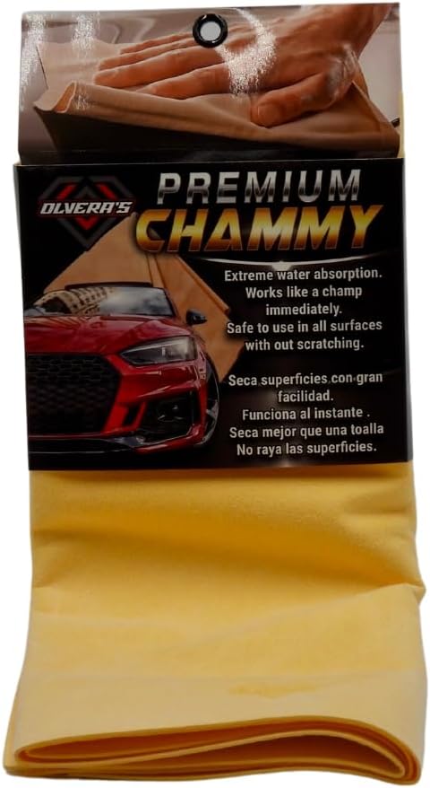 Drying Chammy - XL Synthetic Drying Cloth (29x23.6) - Super Absorbent, Lint Free, and Soft Chamois Towel for Cars, Trucks, Boats & Home. Reusable Commercial Grade auto Detailing Shammy