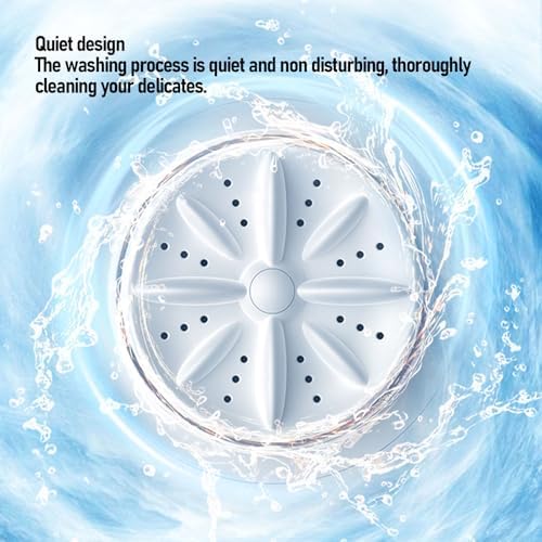 Mini Washing Machine,10W Portable Washer, Silent Powerful Compact Washer for Underwear, Socks, Baby Clothes, Travel, Camping RV, Type C Charging One Button Operation