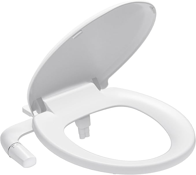 SAMODRA Bidet Toilet Seat with Soft Close Lid - Non-Electric Dual Nozzle System, Quick-Release for Easy Installation & Clean