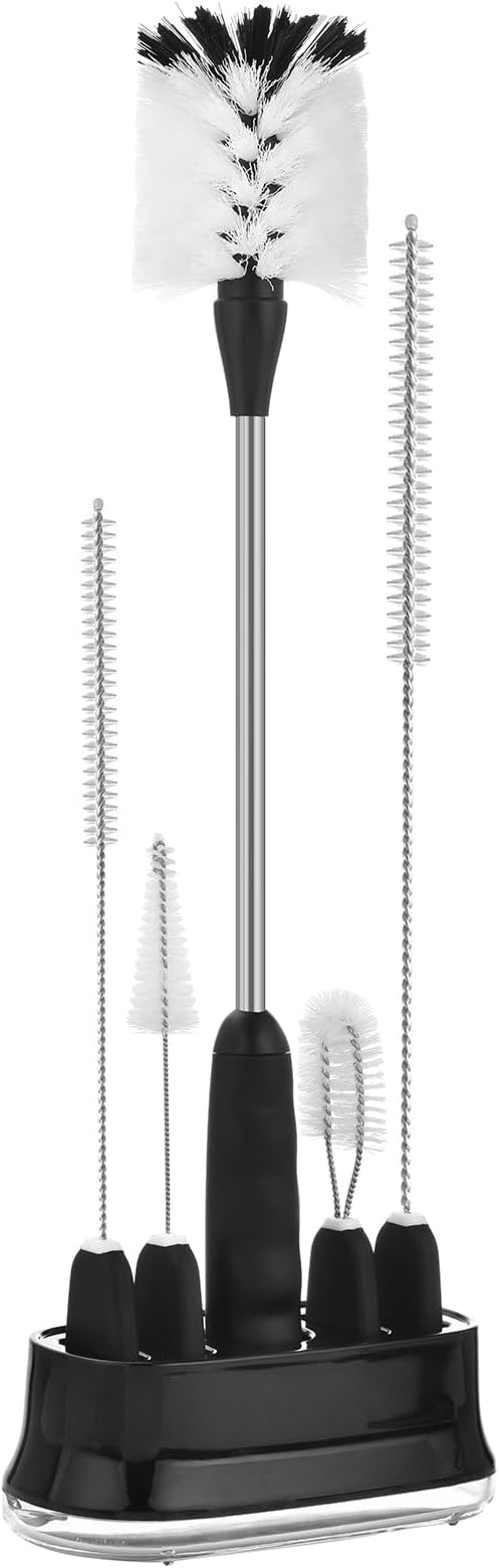 ALINK 16” Long Bottle Brush Cleaner + ALINK 5 Pack Water Bottle Brush Cleaning Set with Holder