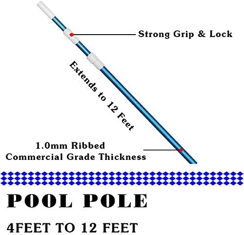 POOLWHALE Pool Skimmer Net with 12ft Pool Pole