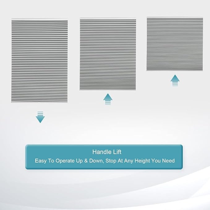 MYshade Custom Size Cellular Blinds for Indoor Windows Cordless Blackout Honeycomb Shades, No Tools, No Drill, Thermal Insulated, Noise Reduction, Room Darkening Window Blinds for Home, Grey