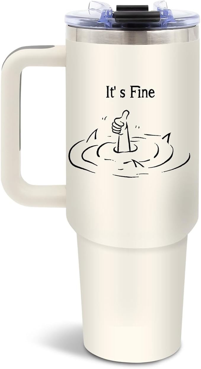 DUUV Motivational Gifts for Women Men, Funny Saying Tumbler 40 Oz with Handle Lid and Straws, Funny Coworker Gifts for Work Office, Inspirational Gift for Birthday Christmas, 1PCS