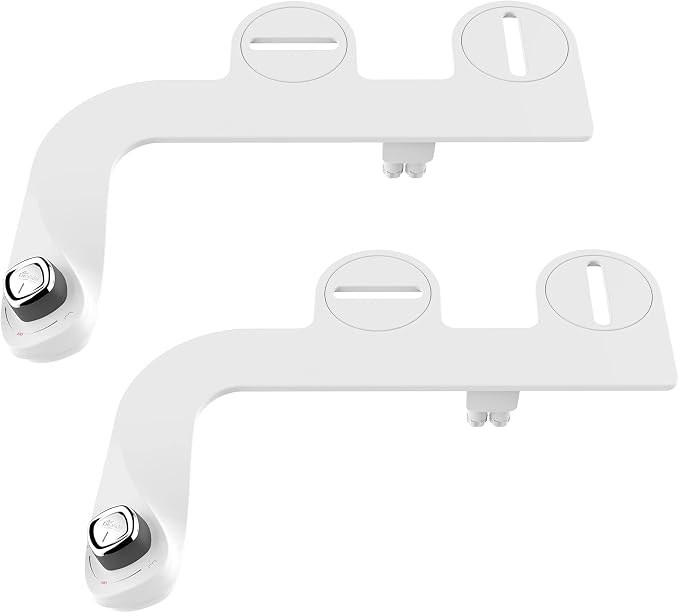 Bio Bidet by Bemis SlimEdge 2-Pack of Freshwater Attachments, White, Non-Electric & LUXE Bidet NEO 185 - Self-Cleaning, Dual Nozzle, Non-Electric Bidet Attachment for Toilet Seat, Adjustable