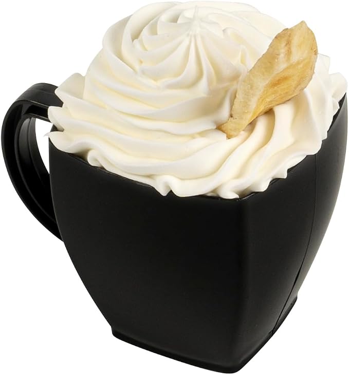 Restaurantware-5 Ounce Square Espresso Cups, 100 Disposable Plastic Coffee Cups - PS Plastic, With Handles, Black Dessert Cup, For Catering Events, Parties, Weddings, And Cafes