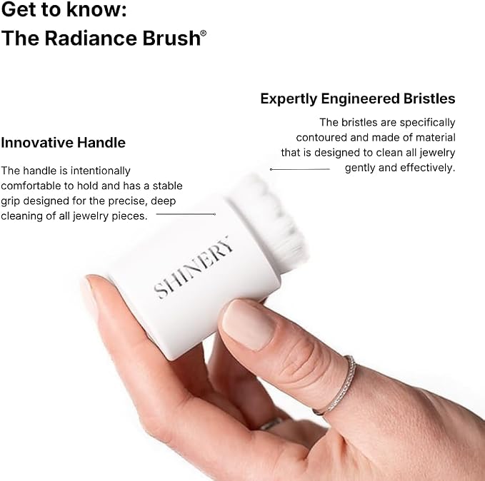 Shinery Radiance Brush Jewelry Cleaning Brush and Watch Cleaning Brush for Rings Diamonds and Watches Soft Bristle Brush Safe for Gold Silver and Gemstones Precision Cleaning Tool