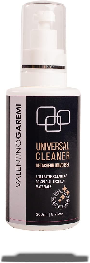 VALENTINO GAREMI Universal Cleaner – Premium Eco-Friendly Stain Remover for Leather, Suede, Nubuck, Canvas, and Mesh – Gentle Water-Based Cleaning Spray – 4.22 fl oz (125ml) – Made in Italy