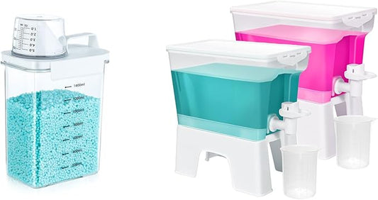 Laundry Beads Dispenser and 1.16 Gallons Liquid Laundry Detergent Dispenser（2 Packs）