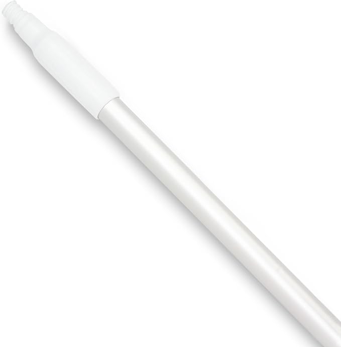 SPARTA Adjustable Aluminum Broomstick, 48” Mop and Broom Handle Replacement with Color-Coded System for Environments with Harsh Cleaning Agents, Aluminum, 48 Inches, White, (Pack of 12)