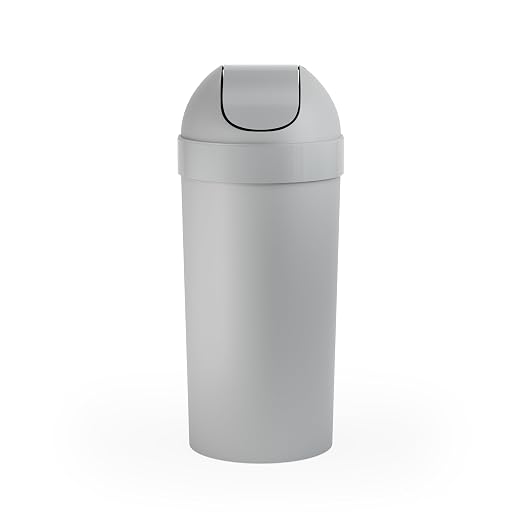 Umbra Venti Kitchen Trash Can with Swing Top Lid, Large 16-Gallon (62 L) Capacity, Grey