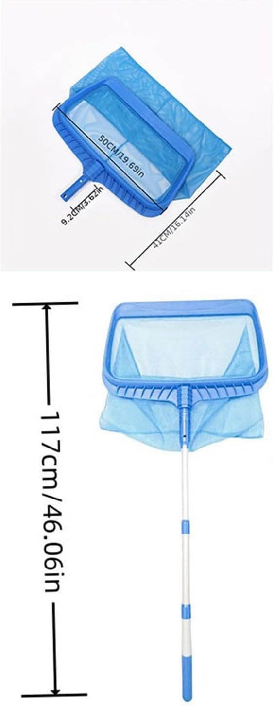 Fishing Net Swimming Pool Cleaning Netting Patio Fine Mesh Yard Pool Skimmer Net for Above Ground Inground Pool Pool Pond SPA, 117cm/977 (Color : Blue, Size : 117cm)