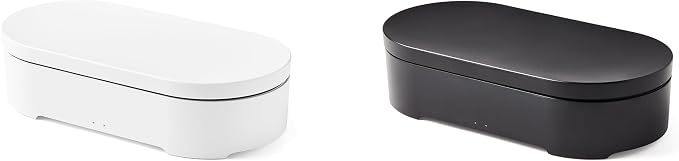Lexon UV Phone Sanitizer Machine & Wireless Charger - OBLIO Box QI Fast Charging and 360° UV-C Light Cellphone Cleaner, Glasses, Keys, Makeup Brush, Tools, All that Fits in - Black