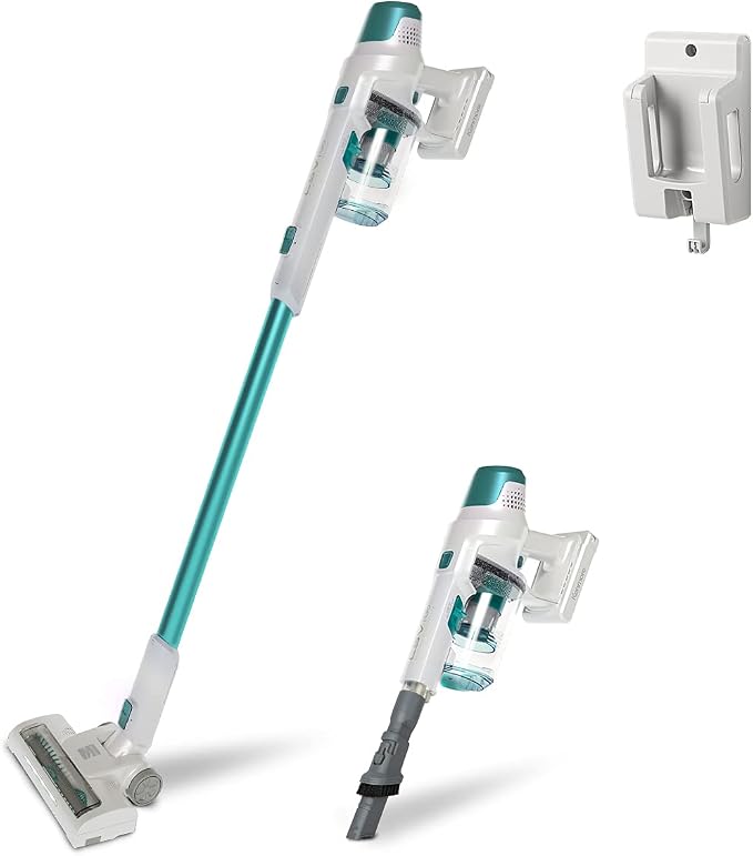 Kenmore DS4020 Cordless Stick Vacuum Lightweight Vacuum Cleaner 2-Speed Power Suction LED Headlight 2-in-1 Handheld Vacuum for Hardwood Floor, Carpet & Dog Hair