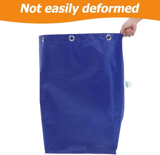HEALLILY Janitorial Cart Bag Cleaning Bag for Housekeeping Multi-Functional Replacement Trolley Large Capacity Durable Cleaning Supply with Hooks 27X16X11 Inches