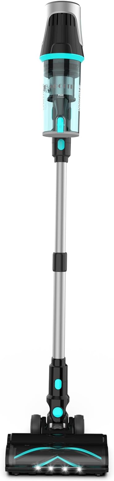 Bagotte Cordless Vacuum Cleaner,65KPa 65Mins Stick Vacuum with Self-Standing,Anti-Tangle Touch Screen LED Display, Detachable Battery Pack, Rechargeable Vacuum for Floor/Carpet/Pet Hair