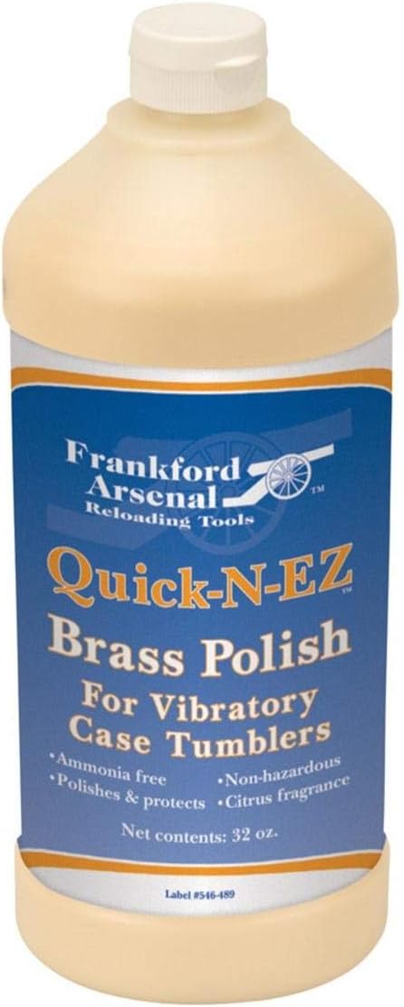 Frankford Arsenal Bottle of Ammonia-Free Quick-N-EZ Brass Polish for Tumbler and Reloading