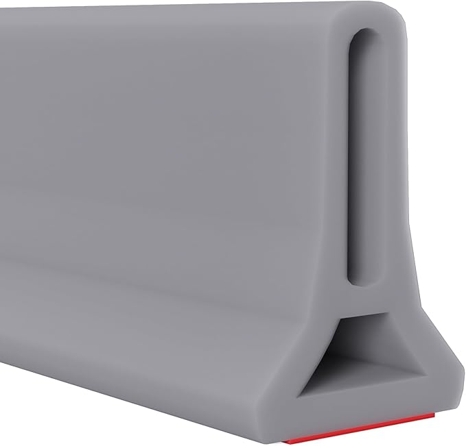 Hi-Na 3ft/5ft/6ft/8ft10ft Collapsible Shower Threshold Water Dam Water Barrier for Shower and Water Stopper Keeps Water Inside Water Threshold for Wet and Dry Separation (6ft, Grey)