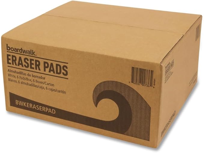 Boardwalk 96157-M-BWK 2.5 in. x 4.5 in. 1 in. Thick Eraser Pads - White (6/Carton)
