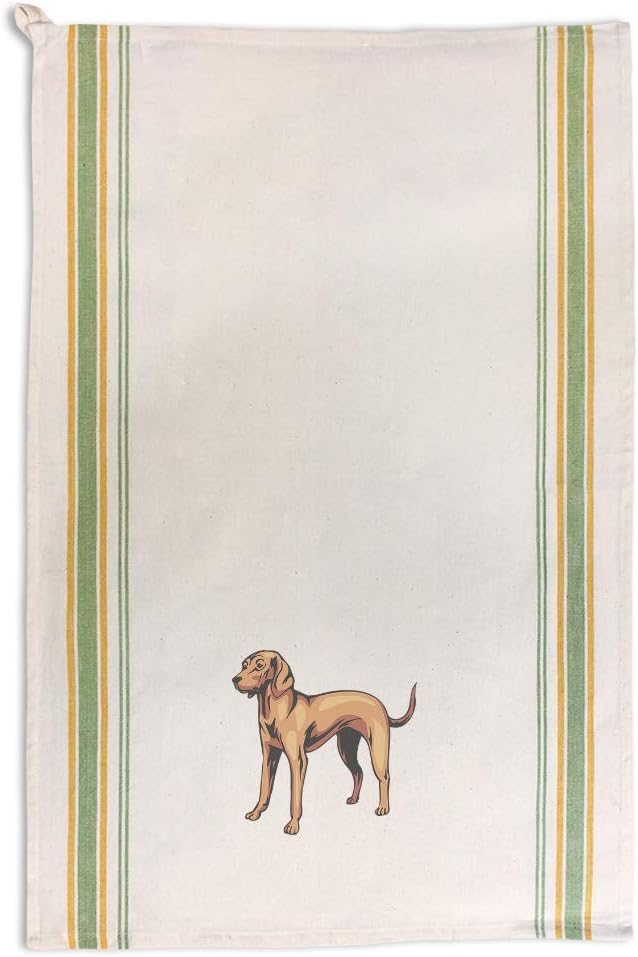 Custom Decor Kitchen Towels Vizsla Pets Dogs Cleaning Supplies Dish Towels Green Stripe Design Only