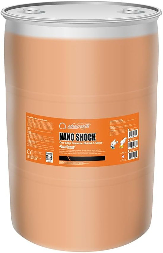 Nanoskin NANO SHOCK One-Step Ceramic Shield & Gloss 30 Gallons – SiO2 Spray Sealant, Clay Lubricant & Hydrophobic Coating | Easy Spray-On Wipe-Off Gloss for Cars, Trucks & RVs