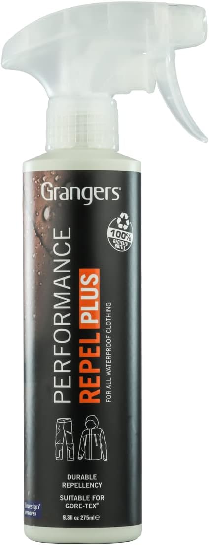 Grangers Performance Repel Plus, 9.3 fl oz| Spray-On Waterproofing Treatment for Gore-Tex, eVent & Technical Outdoor Apparel | Restore DWR Water Repellency on Jackets, Gear & Fabrics | PFC-Free
